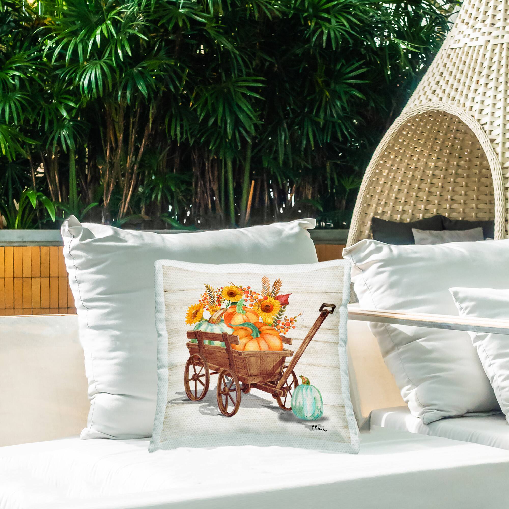 Stupell Industries Farm Harvest Wagon Outdoor Printed Pillow